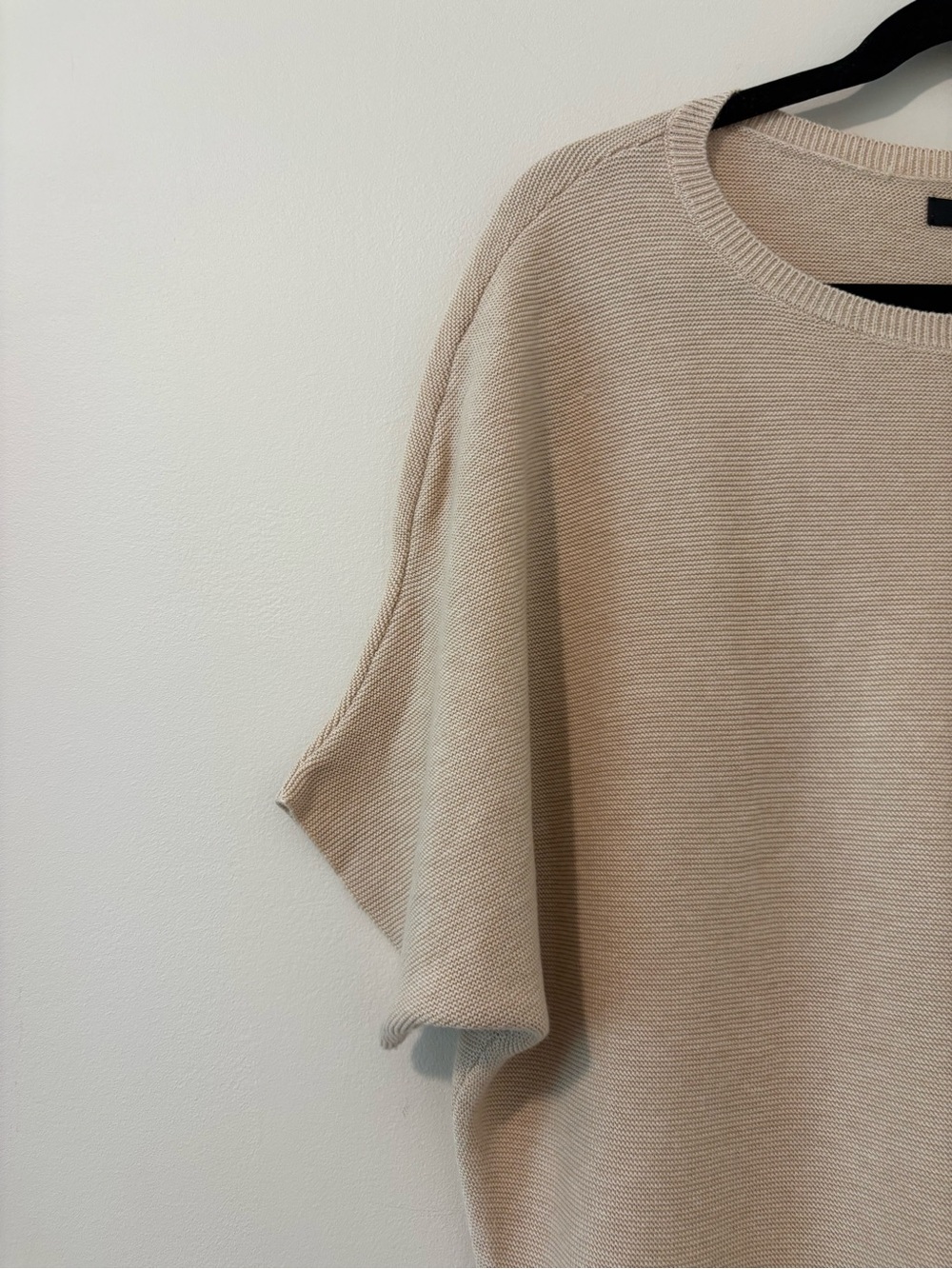 Quince Women's Short Sleeve Knit Sweater in Light Beige Size S Cotton - Picture 7 of 15